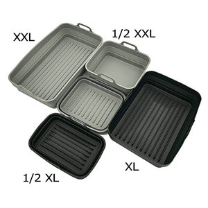 Revêtements en silicone épais sans BPA pour friteuse à air, paniers doubles pliables, <span class=keywords><strong>pot</strong></span> en silicone <span class=keywords><strong>rectangulaire</strong></span> pour plats de cuisson Af400UK - Product Image 4