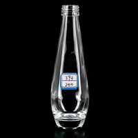 Vente en gros de bouteille en verre de 200ml d'alcool bouche en soie type goutte d'eau petite bouteille transparente bouteille de boisson raffinée