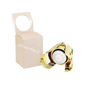 Air Tight Seal Sparkling Wine <strong>Bottle</strong> Plug Sealer <strong>Gold</strong> Custom champagne Stopper Stainless Steel with Hang Hole Paper Gift Box - Product Image 1
