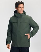 Veste de ski 3-en-1 pour homme Pioneer Camp, imperméable, coupe-vent, isolée pour l'hiver, manteau de neige et de pluie à capuche avec doublure thermique matelassée