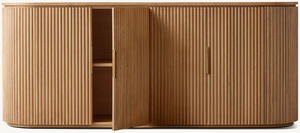Meuble de rangement de salon sur mesure de haute qualité en chêne massif, meuble TV, buffets de villa - Product Image 4