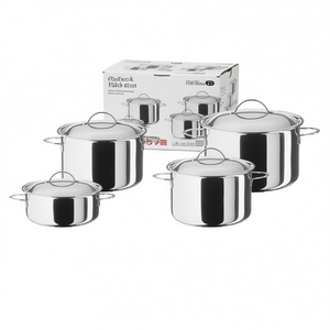 Ensemble de casseroles Spring Cristal 4 pièces en acier inoxydable avec couvercles pour cuisson sur cuisinière - Product Image 2