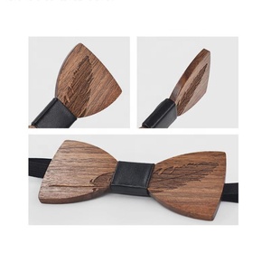 Venta caliente Trajes para hombre Pluma <span class=keywords><strong>Pajarita</strong></span> de madera y gemelos Caja de regalo Set para boda - Product Image 3