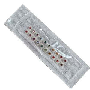 Pegatinas de punto de oreja de cristal transparente de arcoíris de colores, parches de frijol Auricular, parches de semillas de oreja de masaje, pasta de presión de acupuntura - Product Image 2