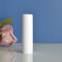 Tube de rouge à lèvres vide rond en plastique blanc rose mignon pour le maquillage DIY 4g 5g, tube de baume à lèvres personnalisé