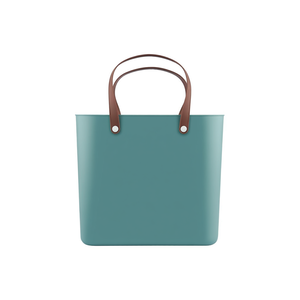 Bolsa de Mano Estilo Multibag Color Verde Azulado con Asas Marrones para Uso Promocional - Product Image 2