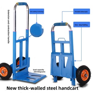 200kg Stalen Opvouwbare 2-Wiel Aanhangwagen Karretje Handkar Tuinkar Transportkar Handtruck Heftruck Transportgereedschap - Product Image 6