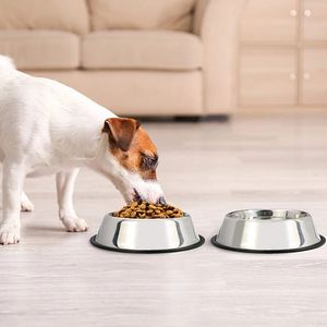 स्टेनलेस स्टील कुत्ते कटोरा बिल्ली पकवान/पालतू दूध पिलाने की कटोरा गोल आकार स्टेनलेस स्टील कुत्ते को खिला कटोरा - Product Image 2