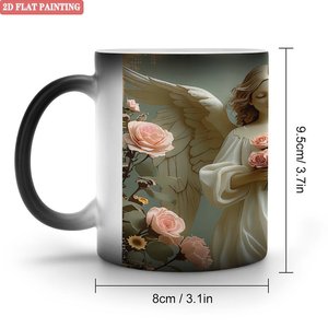 Heat Sensitive Color Changing Mug 11oz <b>Ceramic</b> Sublimation <b>Cup</b> Frosted Black - Product Image 1