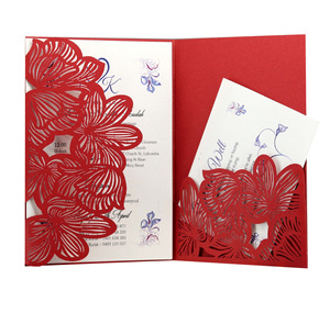 Tarjeta de felicitación hueca, invitación festiva de estilo europeo, invitación de boda azul, venta al por mayor de fábrica en stock - Product Image 2