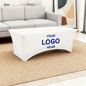 Polyester Classic Rectangular 6ft Solid Pattern Dye Sublimation Printed Wrinkle Resistant Washable Tablecloth for <b>Outdoor</b> - Product Image 5