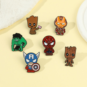 Spilla da matrimonio a tema animali dei fumetti Guardiani <span class=keywords><strong>della</strong></span> <span class=keywords><strong>Galassia</strong></span>, distintivo di Captain Groot, Hulk, Spider-Man - Product Image 2