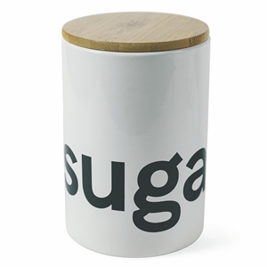 Barattolo per Zucchero in Bambù Bianco 750ML - Product Image 1