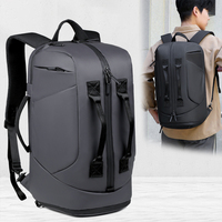 Tas Ransel Perjalanan Modis dengan Tali Pengikat Koper, Tas Ransel Laptop Multifungsi, Tas Duffel Perjalanan yang Dapat Diubah