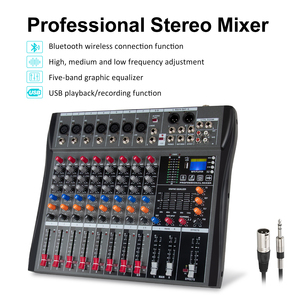 Console de <span class=keywords><strong>mixage</strong></span> <span class=keywords><strong>DJ</strong></span> professionnelle CTM6/8/12 avec fonction d'enregistrement Bluetooth, mixeur audio pour karaoké, scène extérieure et live - Product Image 6