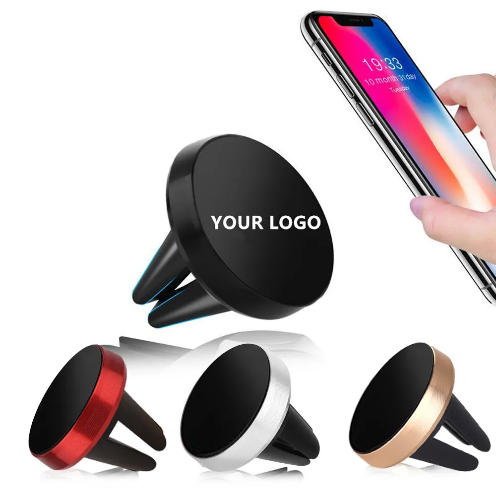 Custom Logo 360 Degree Rotation Magnetic Phone Holder for Car GPS Magnet Cell Phone Stand for iPhone