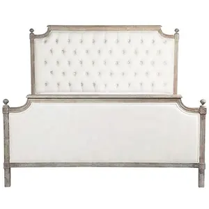 High Quality furniture bedroom sets vintage french king bed wood oak tufted sleigh bed frame