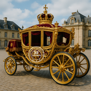 2025 pas cher Royal Horse Carriage à vendre Gold State Western Fabricant Luxe Tourisme Horse Carriage - Product Image 4