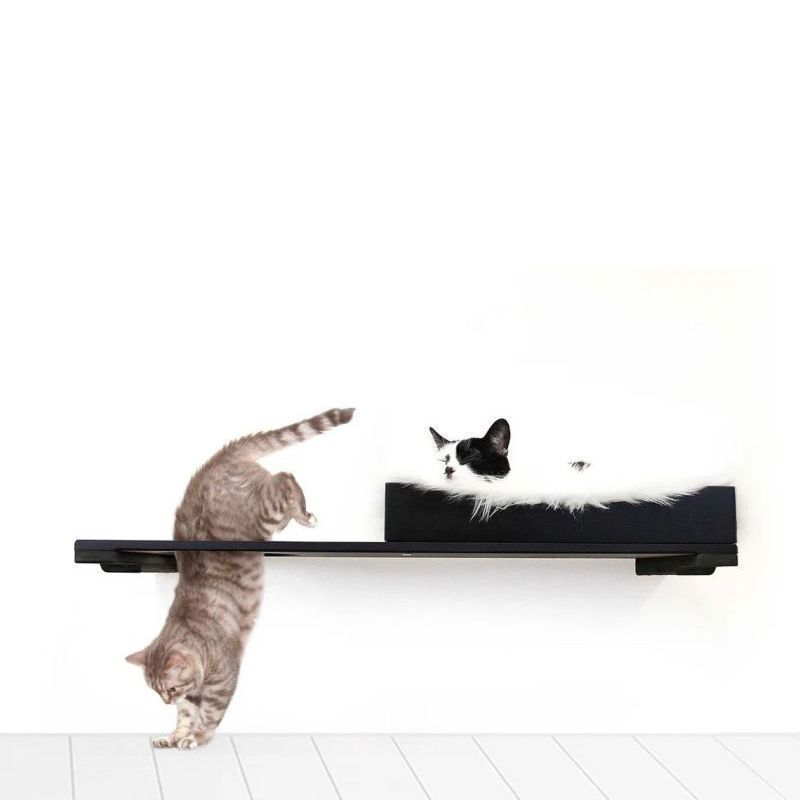Katzen-Wandbaumhaus Mit Hängematte – 190 Cm Hoch, Aus Massivholz, Platzsparend & Multifunktional