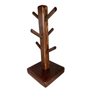 Wooden Mug <b>Rack</b> Stand Rustic Style Handmade Tree Design For Living Room <b>Storage</b> Holders & <b>Racks</b> - Product Image 1