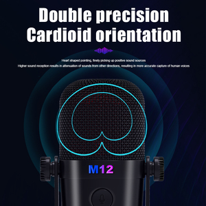 Microfono da gioco GAM-M12, microfono USB da tavolo per computer, registrazione live mobile, microfono con riduzione del rumore RGB - Product Image 3