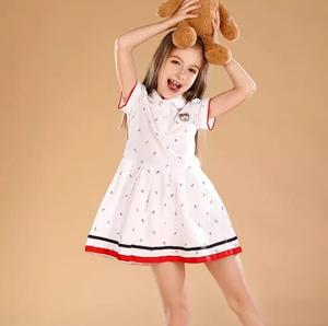 Vestido Tipo Polo de Verano para Niñas E2WOO, Vestido Informal de Manga Corta para Niñas Pequeñas de 3 a 12 Años - Product Image 1