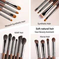 Ensemble de pinceaux de maquillage professionnels de luxe en poils de chèvre ultra doux avec logo personnalisé, outils de beauté interchangeables, coffret cadeau