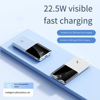 Chargeur portable avec écran LED, charge rapide 22,5 W, batterie externe avec câble intégré