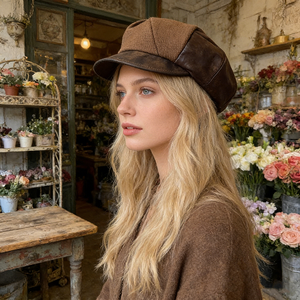 Béret Nuage Femme 2026 Nouveau Style Automne/Hiver Rétro Britannique Casquette Plate Octogonale en Jean (Design Amincissant le Visage) Plage - Product Image 6
