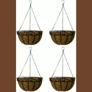 Factory Steel <strong>Wire</strong> Hanging <strong>Basket</strong> with Coconut Fibre - Product Image 3