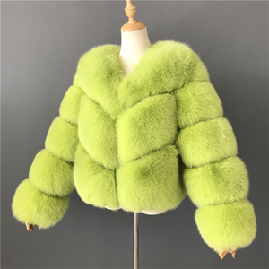 2019 di Lusso Delle Donne di Inverno Caldo Giacca di <span class=keywords><strong>Pelliccia</strong></span> <span class=keywords><strong>Verde</strong></span> di Alta Qualità <span class=keywords><strong>Cappotto</strong></span> di <span class=keywords><strong>Pelliccia</strong></span> di Volpe - Product Image 2