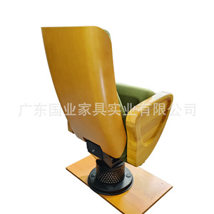 Silla de Auditorio Industrial Nacional GY-2511 Amarillo Verde, Asiento de Madera Maciza en Fila con Pasamanos para Escuela, Hospital, Hotel - Product Image 5
