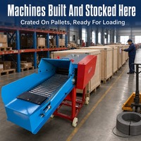 Machine à couper la paille de maïs 1 tonne/heure 380V triphasée, hacheuse de fourrage pour élevage de bovins et porcs