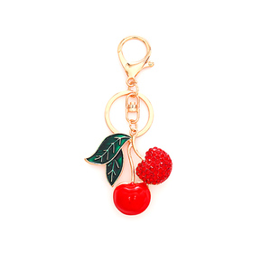 Llavero de Cereza de Resina de Moda, Colgante Dorado Decorativo, Llavero de Cereza Metálico en Oro Laminado - Product Image 4
