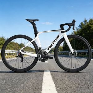 Bicicleta de <span class=keywords><strong>Carretera</strong></span> de Alto Rendimiento de Fibra de Carbono, 24 Velocidades, Cambio Electrónico, Frenos de Disco Hidráulicos, Cuadro Aerodinámico para Entrenamiento y Carreras - Product Image 5