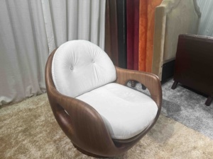 French Solid Wood Sofa Chair Home Living Room Balcony Black Solid Lazy Armchair Creative Furniture Balcony Easy Chair
