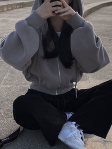 6 couleurs 2023 femmes coréennes automne hiver à capuche manteaux court chaud fermeture éclair veste décontracté femme manteau hauts femmes - Product Image 3