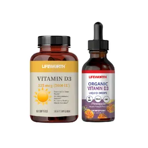 Lifeworth Private Label Vitamin Softgels D3 Soft Tablet Healthcare Supplement Vitamin D Capsules