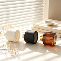 Bouteille en verre cylindrique de 120 ml pour diffuseur à bâtonnets, blanc, noir, givré, ambré, vide, pour diffuseur d'arômes, pour hôtel et maison