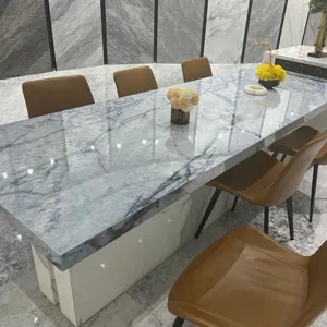 Mobili di lusso in marmo nordico quadrato lastra di roccia tavoli da pranzo in pietra sinterizzata set tavolo da pranzo moderno