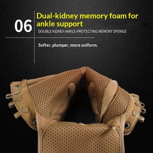 Bottes d'entraînement marron pour hommes en cuir de vachette, durables, avec fermeture éclair latérale, à enfiler, pour activités de plein air, randonnée, désert, <span class=keywords><strong>rouge</strong></span> - Product Image 4