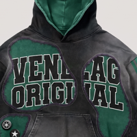 VENLEAG Pakaian Olahraga Musim Dingin Pria Model Hoodie Oversize Bahan French Terry Katun Bernapas 460g Logo Depan Custom Bordir & Cetak