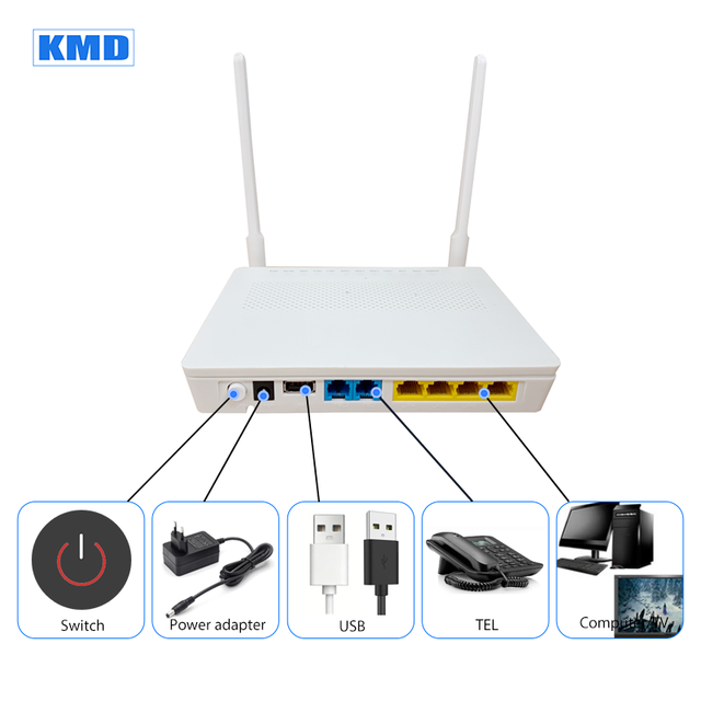 HG8245H XPON ONT Router HG8245H5 4GE+2TEL+1USB with 2.4G Wifi Gpon Onu Ont HG8245H MODEM ONT EPON GPON ONU