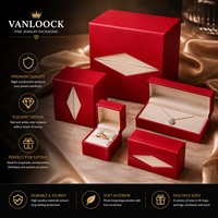 Boîte d'emballage de bijoux rouge de luxe, coffret cadeau personnalisé, boîte à bijoux rigide en papier de qualité supérieure pour bague, collier, bracelet, OEM ODM