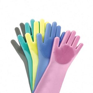 ถุงมือซิลิโคนอเนกประสงค์กันน้ำ ทนความร้อน หนาปานกลาง สำหรับล้างจาน ทำความสะอาดครัว ล้างรถ ใช้ซ้ำได้ ขายดี - Product Image 1