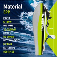 Vente en gros 2025 – Nouveau modèle de kart de pêche unisexe 18KW en EPP écologique avec batterie 72V pour planches de surf en eaux océaniques
