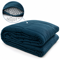 Couverture Sensorielle Apaisante Lourde 100% Coton avec Micro-Billes de Verre Anti-Fuite, Couette Pondérée Matelassée pour le Soutien Contre l'Anxiété