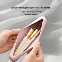 Porte-brosse de maquillage de voyage en silicone Petite pochette cosmétique magnétique Organisateur Fermeture magnétique Trousse de toilette pratique Trousse de maquillage