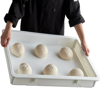 Meilleure caisse de transport et de stockage pour boulangerie Plateaux empilables Boîte de rangement rectangulaire en plastique pour l'épreuve de la pâte à pizza avec couvercles