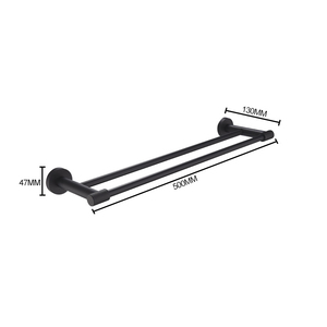 Portasciugamani Doppio in Acciaio Inox, Finitura Cromata Moderna, Montaggio a Parete, <span class=keywords><strong>Salvaspazio</strong></span>, <span class=keywords><strong>Porta</strong></span> <span class=keywords><strong>Asciugamani</strong></span> Lungo 40CM - Product Image 1